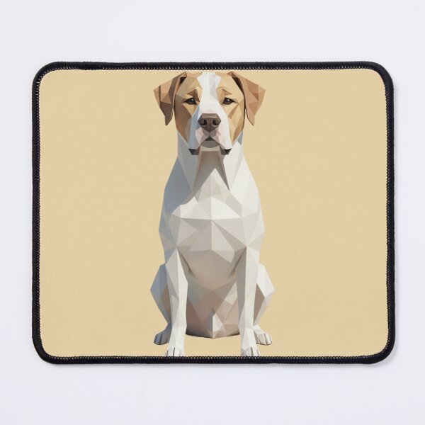 Item preview, Fuerte Perro Blanco Marrón Diseño Geométrico Low Poly designed and sold by bsbd-action.