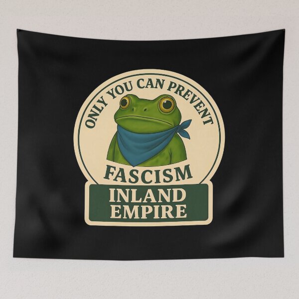 Item preview, Anti-Fascist Frog Art No Kings Resist: Inland Empire designed and sold by PinUpPizzazz.