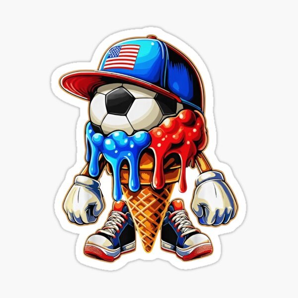 Item preview, USA Soccer Ice Cream Cone Drip T-Shirt designed and sold by LarryMBrown.