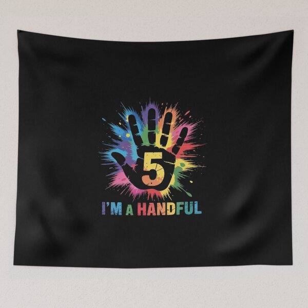 Item preview, Kids I'm A Handful Five Years Old Cute 5th Birthday Party   designed and sold by EllinoKlemo.