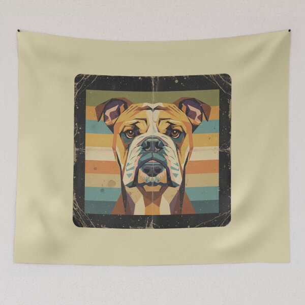 Item preview, Retrato Bulldog Retro Vintage Pop Art Texturizado designed and sold by bsbd-action.