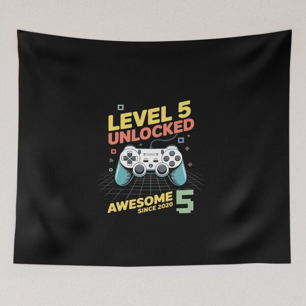 Item preview, Kids Level 5 Unlocked 5th Birthday 5 Year Old Boy Gaming  designed and sold by EllinoKlemo.
