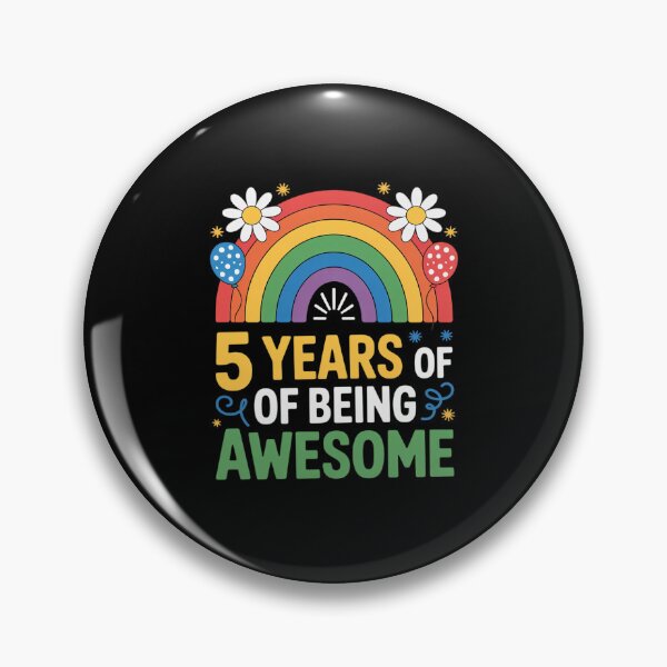 Item preview, Kids Rainbow 5 Years of Being Awesome - 5th Birthday Party Kids  designed and sold by EllinoKlemo.