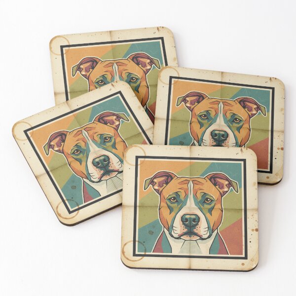 Item preview, American Pit Bull Terrier Pop Art Vintage Café designed and sold by bsbd-action.