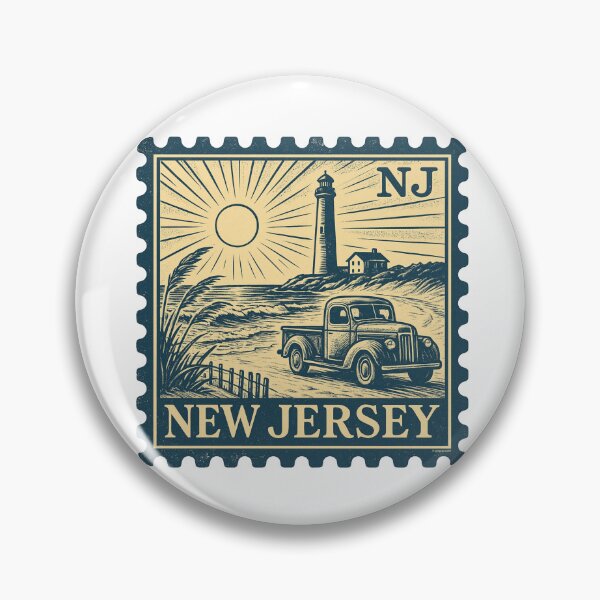 Item preview, New Jersey Vintage Stamp Design, Shoreline Cruise designed and sold by Automotive Art by Greg.