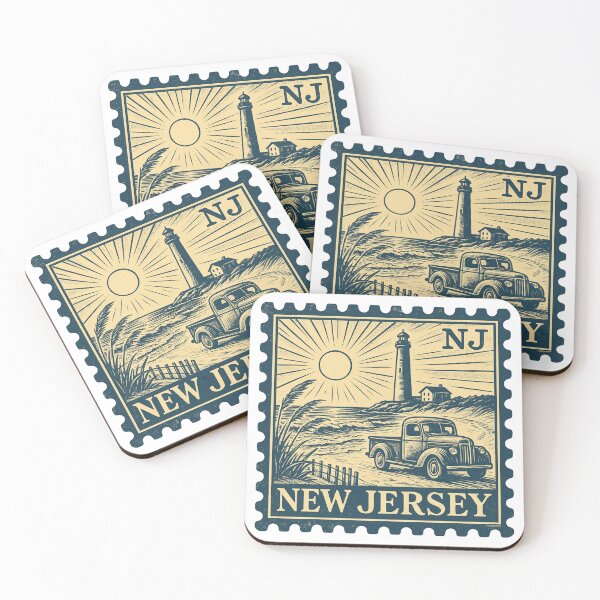Item preview, New Jersey Vintage Stamp Design, Shoreline Cruise designed and sold by Automotive Art by Greg.
