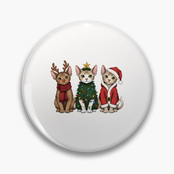 Item preview, Retro Christmas Devon Rex Cat Santa Reindeer designed and sold by cawtoon.