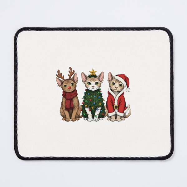 Item preview, Retro Christmas Devon Rex Cat Santa Reindeer designed and sold by cawtoon.