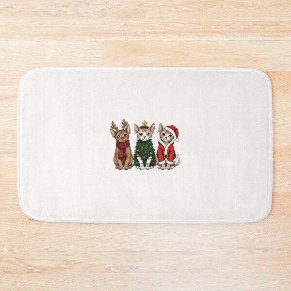 Item preview, Retro Christmas Devon Rex Cat Santa Reindeer designed and sold by cawtoon.