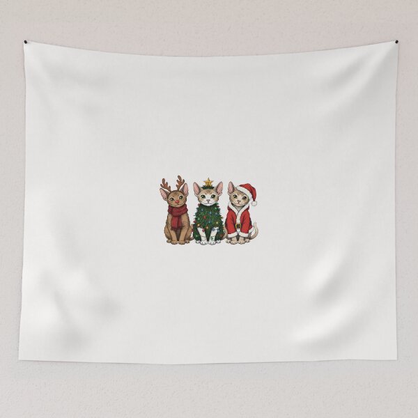 Item preview, Retro Christmas Devon Rex Cat Santa Reindeer designed and sold by cawtoon.