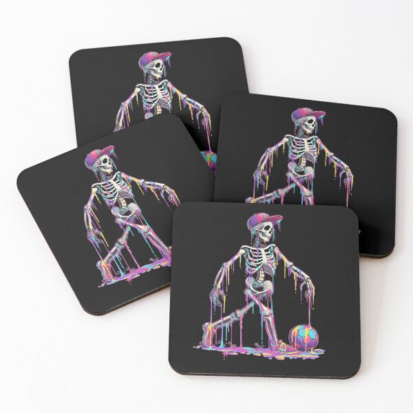 Item preview, Neon Drip Skeleton Soccer T-Shirt designed and sold by TinaMDedrick.