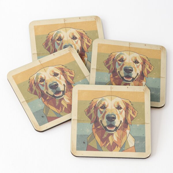 Item preview, Golden Retriever Feliz Low Poly Arte Vintage Retro designed and sold by bsbd-action.