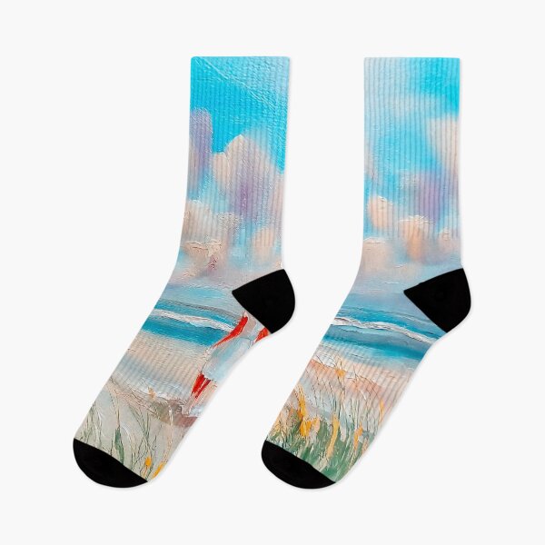 Item preview, Two Women Walking by the Sea – Impressionist Coastal Painting designed and sold by Michael van der Hoorn.