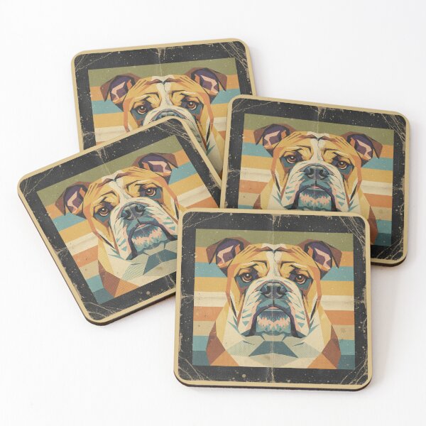 Item preview, Bulldog Geométrico Low Poly Arte Retro Oscuro designed and sold by bsbd-action.