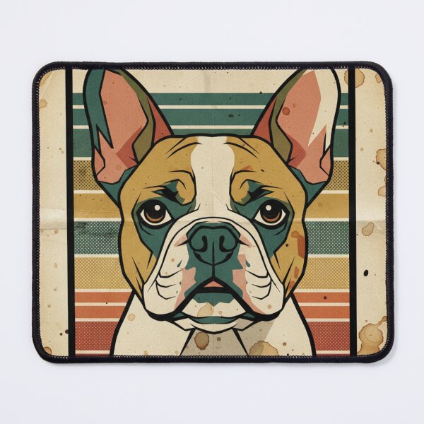 Item preview, Bulldog Francés Pop Art Vintage Manchas Café designed and sold by bsbd-action.
