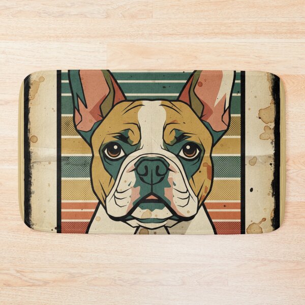 Item preview, Bulldog Francés Pop Art Vintage Manchas Café designed and sold by bsbd-action.
