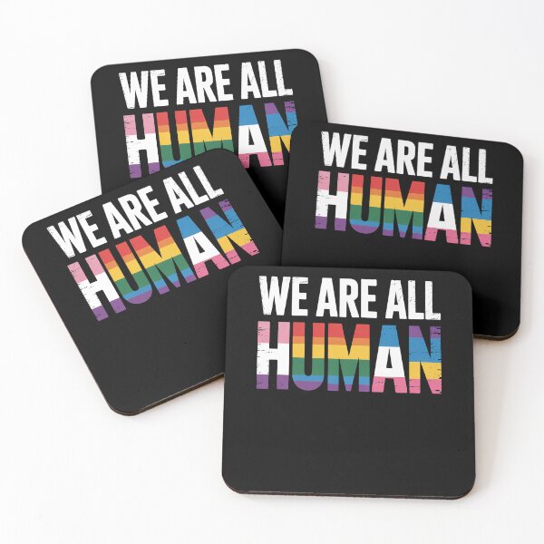 Item preview, We Are All Human Proud LGBT Rainbow Flag Inspirational designed and sold by RayArmstrong.