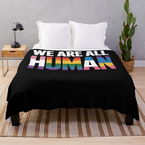 Item preview, We Are All Human Proud LGBT Rainbow Flag Inspirational designed and sold by RayArmstrong.