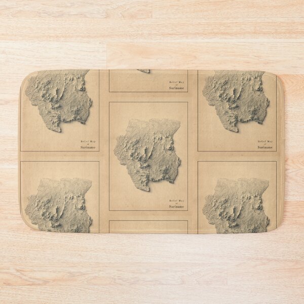 Item preview, Suriname Shaded Relief 3D Map digitally-rendered designed and sold by ThinkAboutMaps.