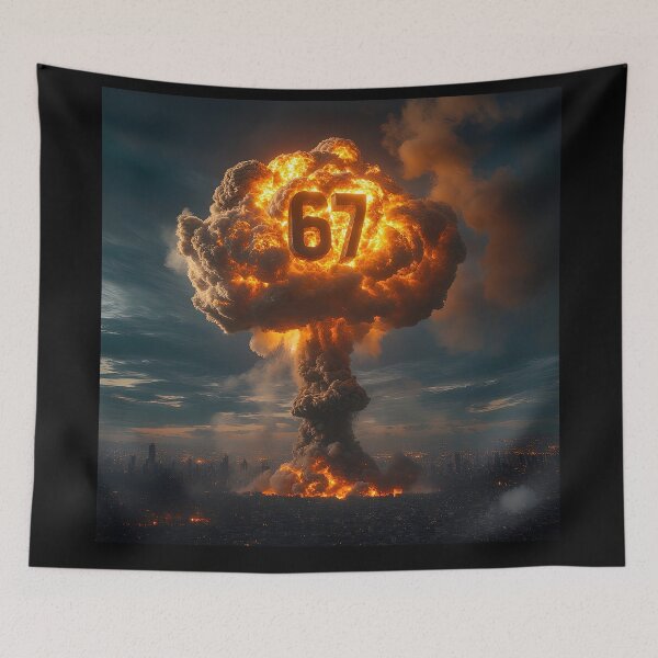 Item preview, Six Seven 6-7 Nuclear Explosion Mushroom Cloud Alpha designed and sold by The Funky Sprunki.