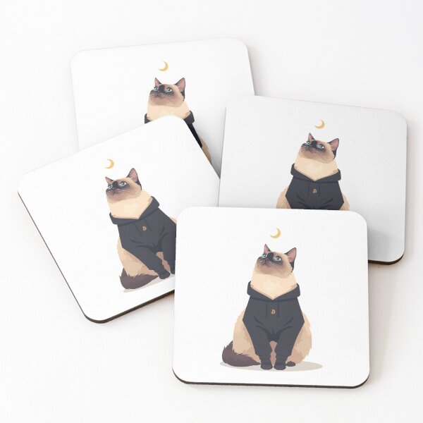 Item preview, To The Moon – Minimalist Siamese Bitcoin Cat designed and sold by Siamcatshop.