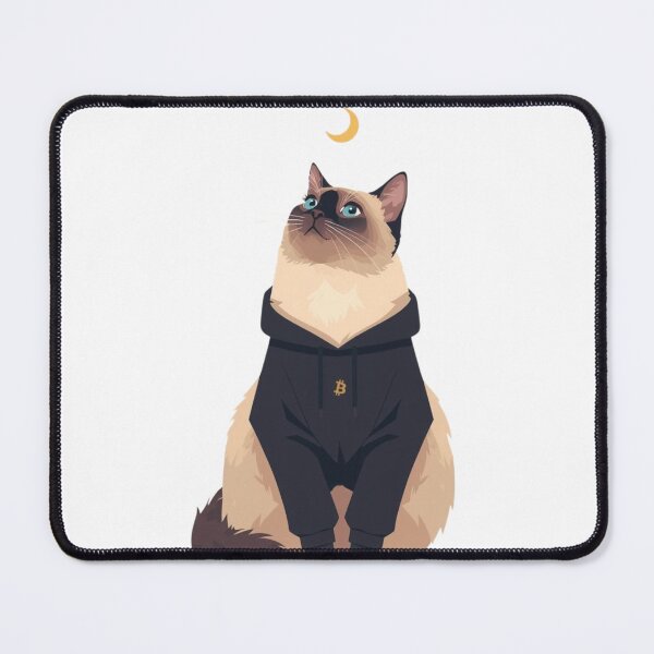 Item preview, To The Moon – Minimalist Siamese Bitcoin Cat designed and sold by Siamcatshop.