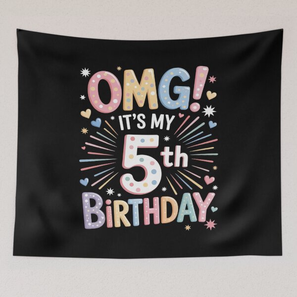 Item preview, OMG It's My 5th Birthday Girls Five 5 Year Old Bday  designed and sold by KonstanKoraner.