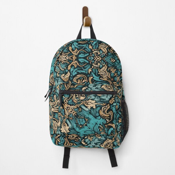 Item preview, Rustic Western Boho Chic Pattern | Turquoise and Gold Seamless Design designed and sold by CoastalEmp.