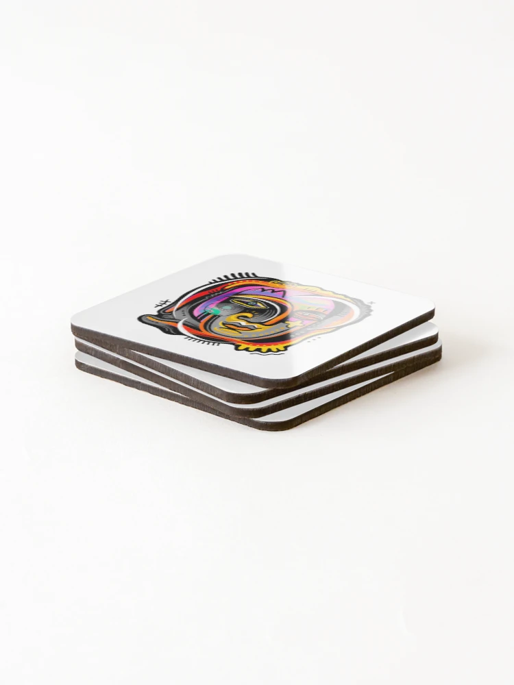 Thumbnail 4 of 5, Coasters (Set of 4), Color Pulse – Abstract Face designed and sold by ProbiFile.