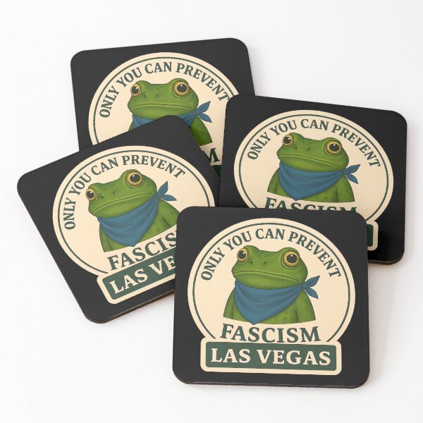 Item preview, Anti-Fascist Frog Art No Kings Resist: Las Vegas designed and sold by PinUpPizzazz.