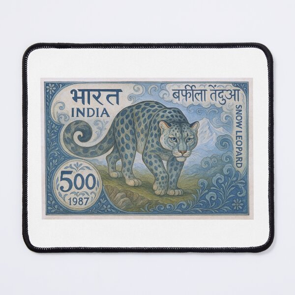 Item preview, 1987 India Snow Leopard Postage Stamp Art designed and sold by retrographics.