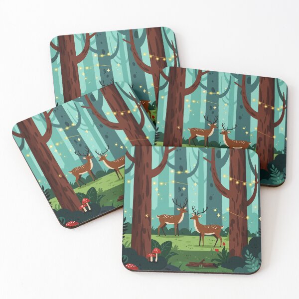 Item preview, Magical forest scene with two reindeer designed and sold by Design4uStudio.