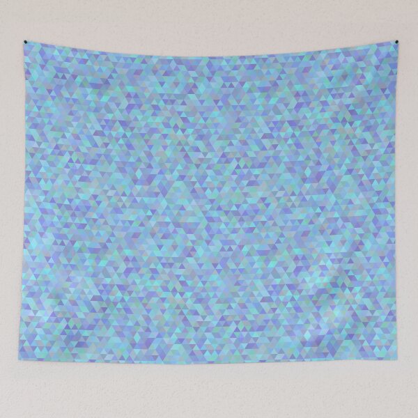 Item preview, Polygonal blue triangular shining background. Modern geometrical abstract seamless pattern designed and sold by Tae Mi.