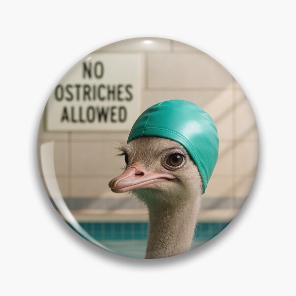Item preview, Outlaw Ostrich Invades Swimming Pool designed and sold by Tridentulus.