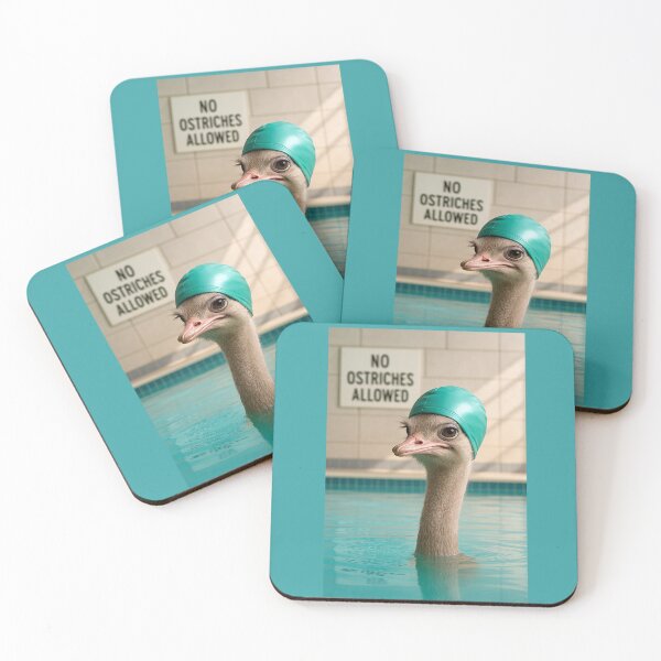 Item preview, Outlaw Ostrich Invades Swimming Pool designed and sold by Tridentulus.