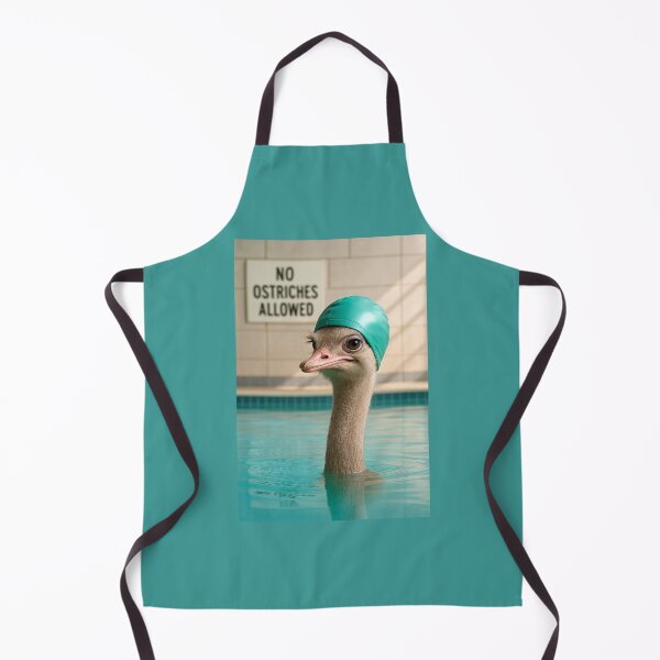 Item preview, Outlaw Ostrich Invades Swimming Pool designed and sold by Tridentulus.