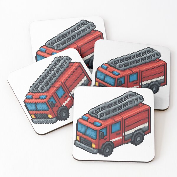 Item preview, Fire Truck Pixel Art — Retro Isometric Emergency Illustration designed and sold by arteopolis.