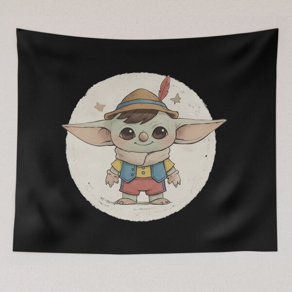 Item preview, BABY YODA DRESSED AS PINOCCHIO designed and sold by LIS AND MELIVERSO.
