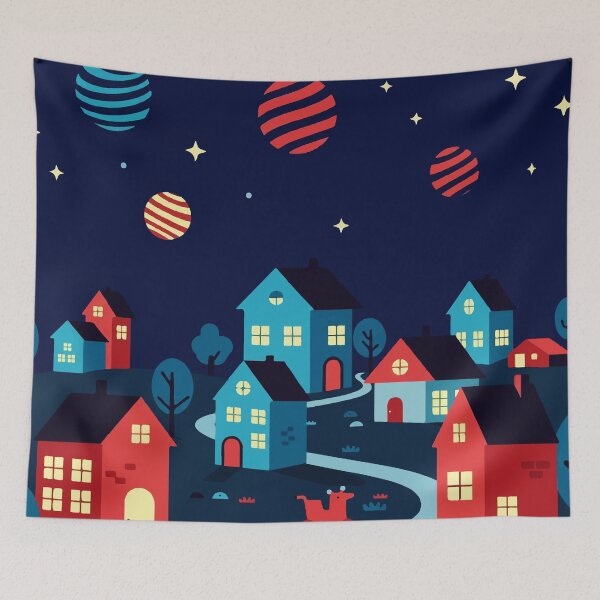 Item preview, Nighttime town designed and sold by Design4uStudio.