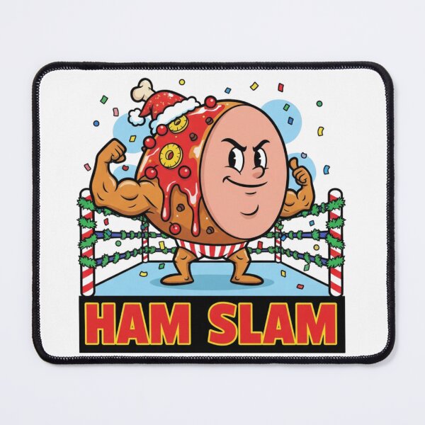 Item preview, Ham Slam Funny Wrestling Mascot Cartoon Holiday Illustration T-Shirt designed and sold by SuperPlopsArt.