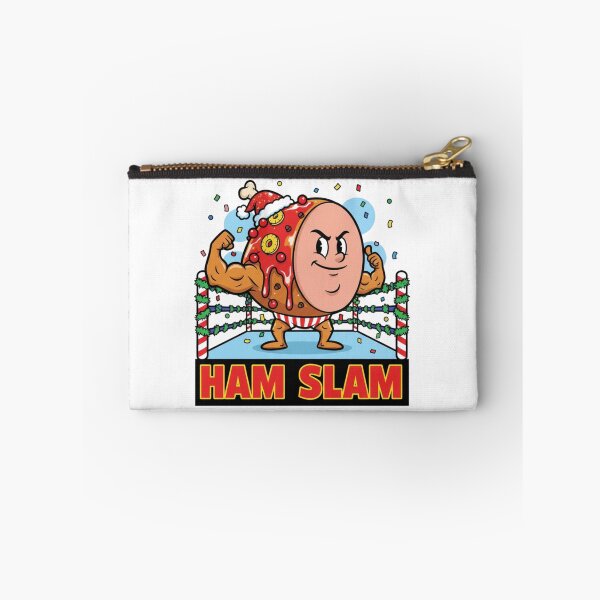 Item preview, Ham Slam Funny Wrestling Mascot Cartoon Holiday Illustration T-Shirt designed and sold by SuperPlopsArt.
