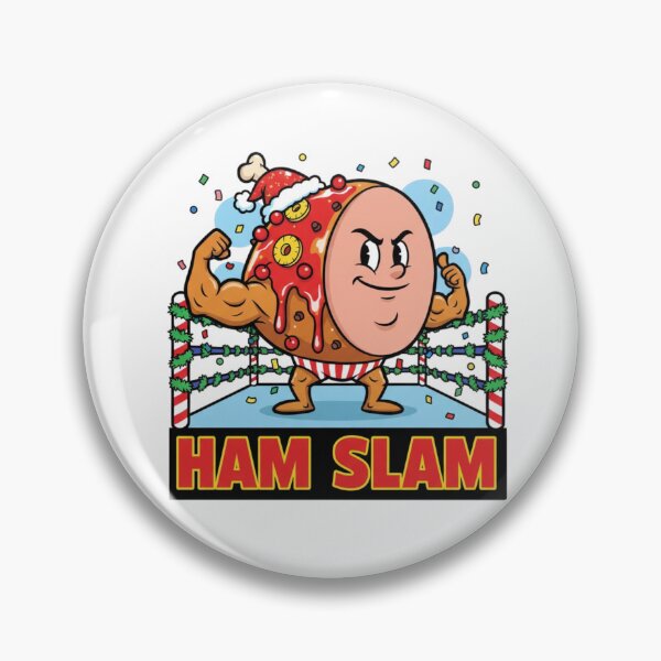 Item preview, Ham Slam Funny Wrestling Mascot Cartoon Holiday Illustration T-Shirt designed and sold by SuperPlopsArt.