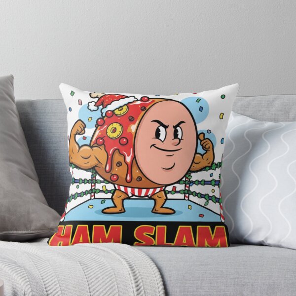 Item preview, Ham Slam Funny Wrestling Mascot Cartoon Holiday Illustration T-Shirt designed and sold by SuperPlopsArt.