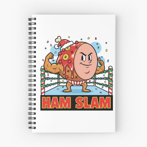 Item preview, Ham Slam Funny Wrestling Mascot Cartoon Holiday Illustration T-Shirt designed and sold by SuperPlopsArt.