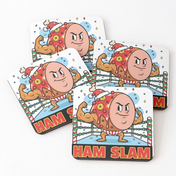 Item preview, Ham Slam Funny Wrestling Mascot Cartoon Holiday Illustration T-Shirt designed and sold by SuperPlopsArt.