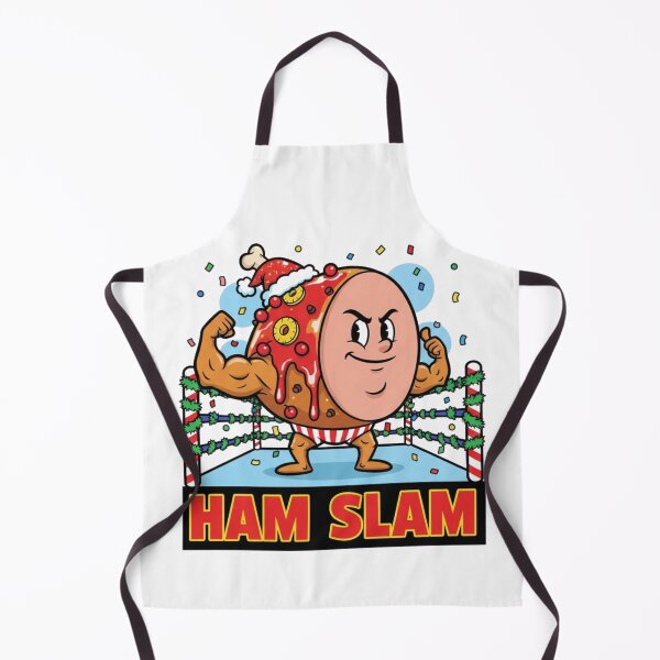 Item preview, Ham Slam Funny Wrestling Mascot Cartoon Holiday Illustration T-Shirt designed and sold by SuperPlopsArt.