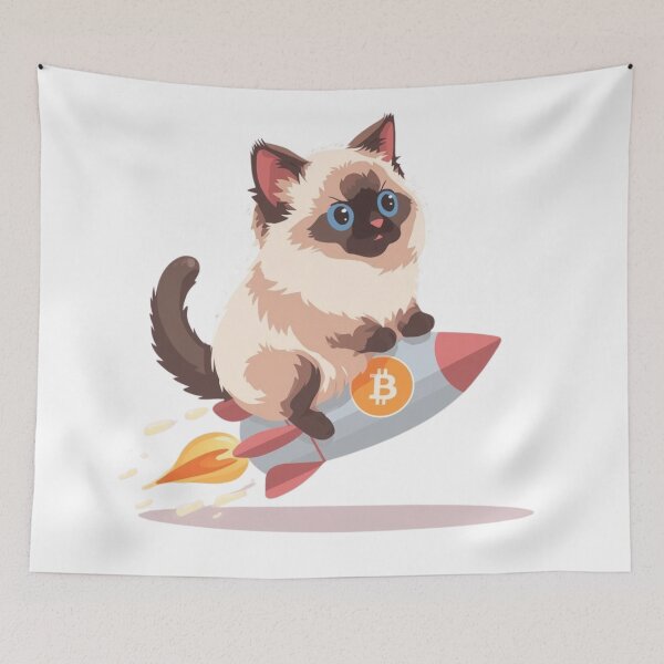 Item preview, Rocket HODL Cat – Minimalist Bitcoin To The Moon Design designed and sold by Siamcatshop.