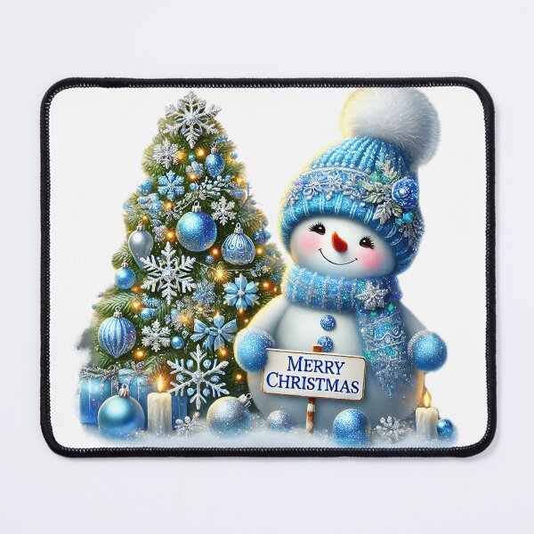 Item preview, Merry Christmas Adorable Snowman And Christmas Tree Art designed and sold by DEC02.