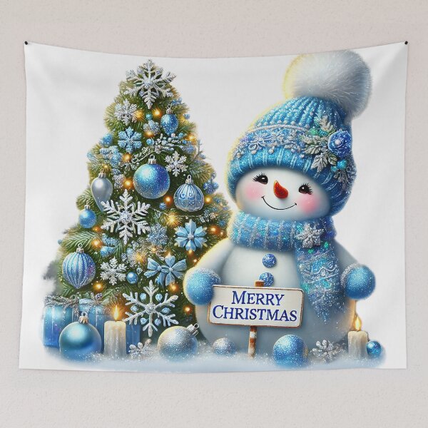 Item preview, Merry Christmas Adorable Snowman And Christmas Tree Art  designed and sold by DEC02.