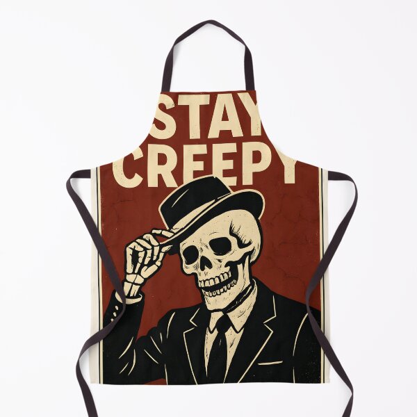 Item preview, Stay Creepy – Vintage Dapper Skeleton Poster, Retro Horror Noir Fedora Art for Halloween Wall Deco designed and sold by FestivityFinds.